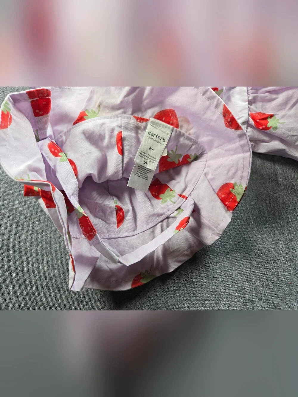 Carter's Lavender Dress with Red Strawberry Print